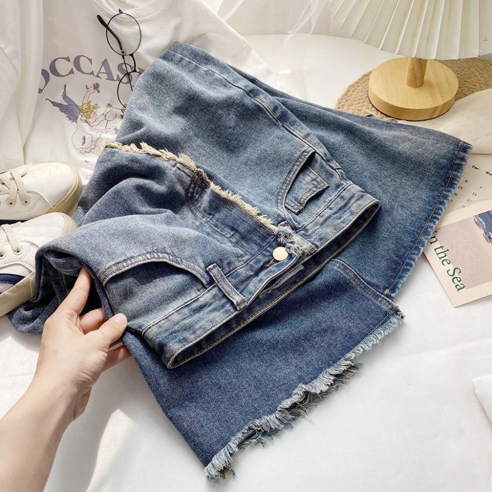 Chân váy bò xẻ tà phá cách năng động thời trang cá tính phù hợp đi học đi chơi CV5