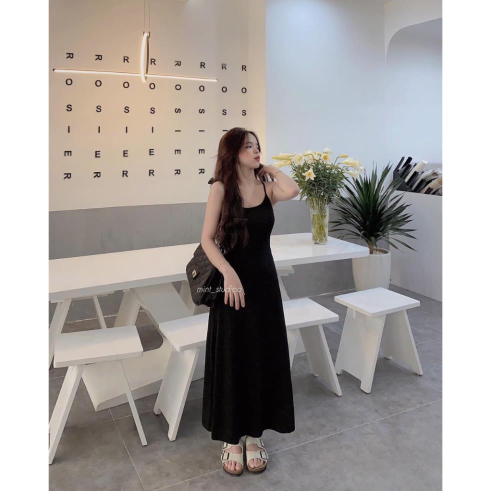 Váy đầm maxi 2 dây thun xoè co dãn tôn dáng sexy phong cách trẻ trung cá tính