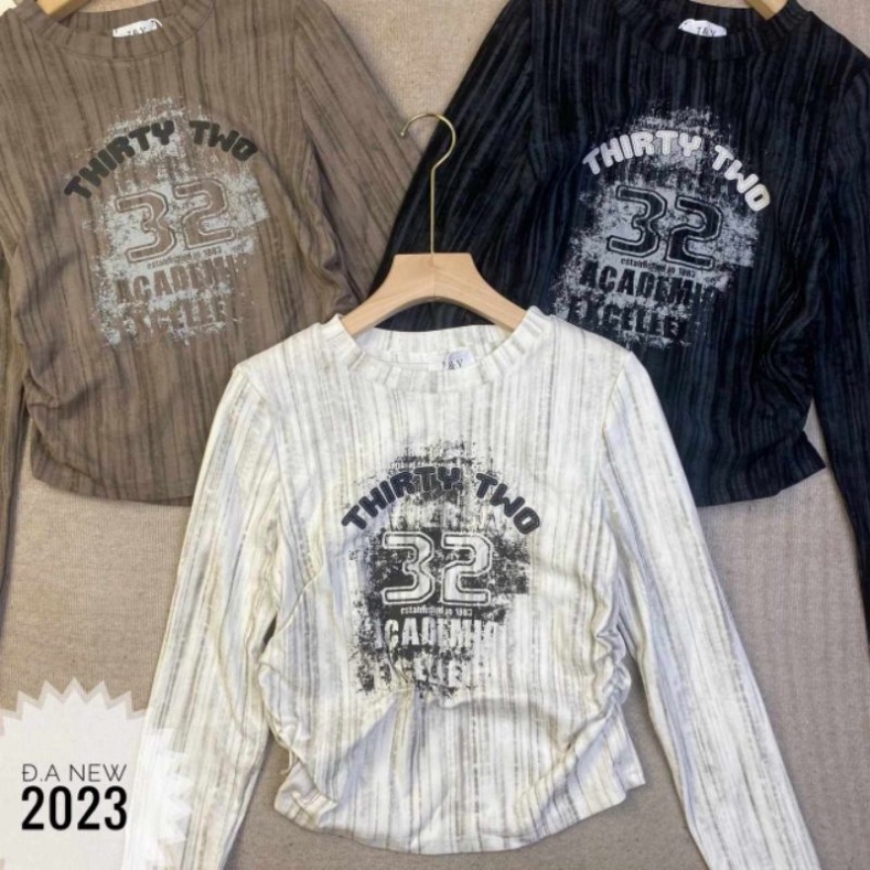 Áo thun loang số 32  rúm eo hàng QC 4/10
