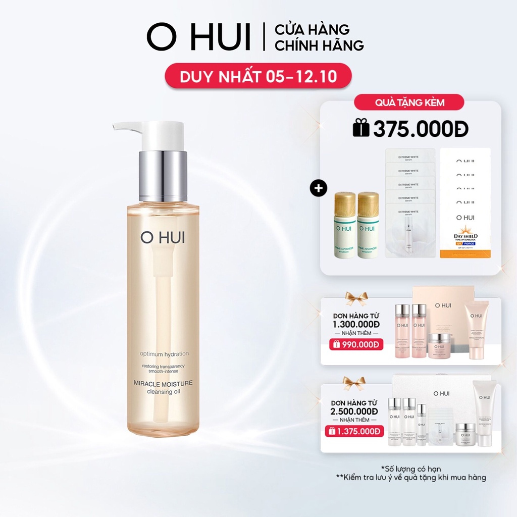 [Mã COSLUX09 giảm 120K đơn 1500K] Dầu tẩy trang sạch sâu OHUI Miracle Moisture Cleansing Oil 150ml