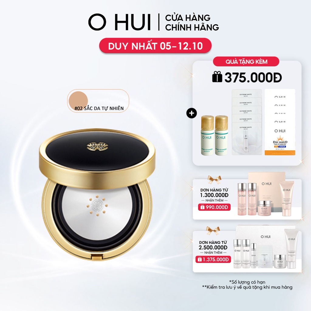 [Tặng thêm lõi refill 15g] Phấn nước che khuyết điểm OHUI Ultimate Cover Concealer Metal Cushion SPF35 PA++ 15g