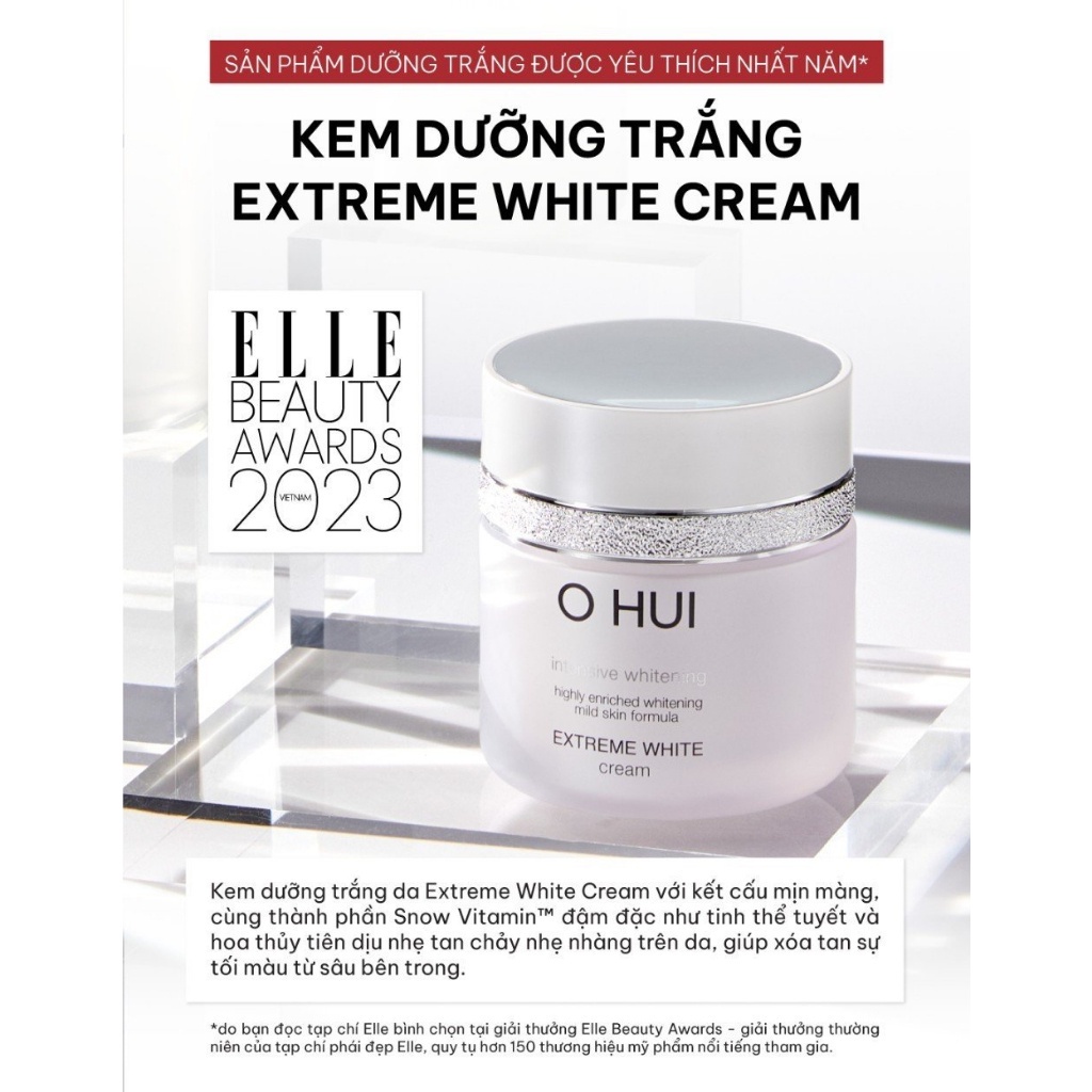 [Mã COSLUX09 giảm 120K đơn 1500K] Kem dưỡng trắng OHUI Extreme White Cream 50ml