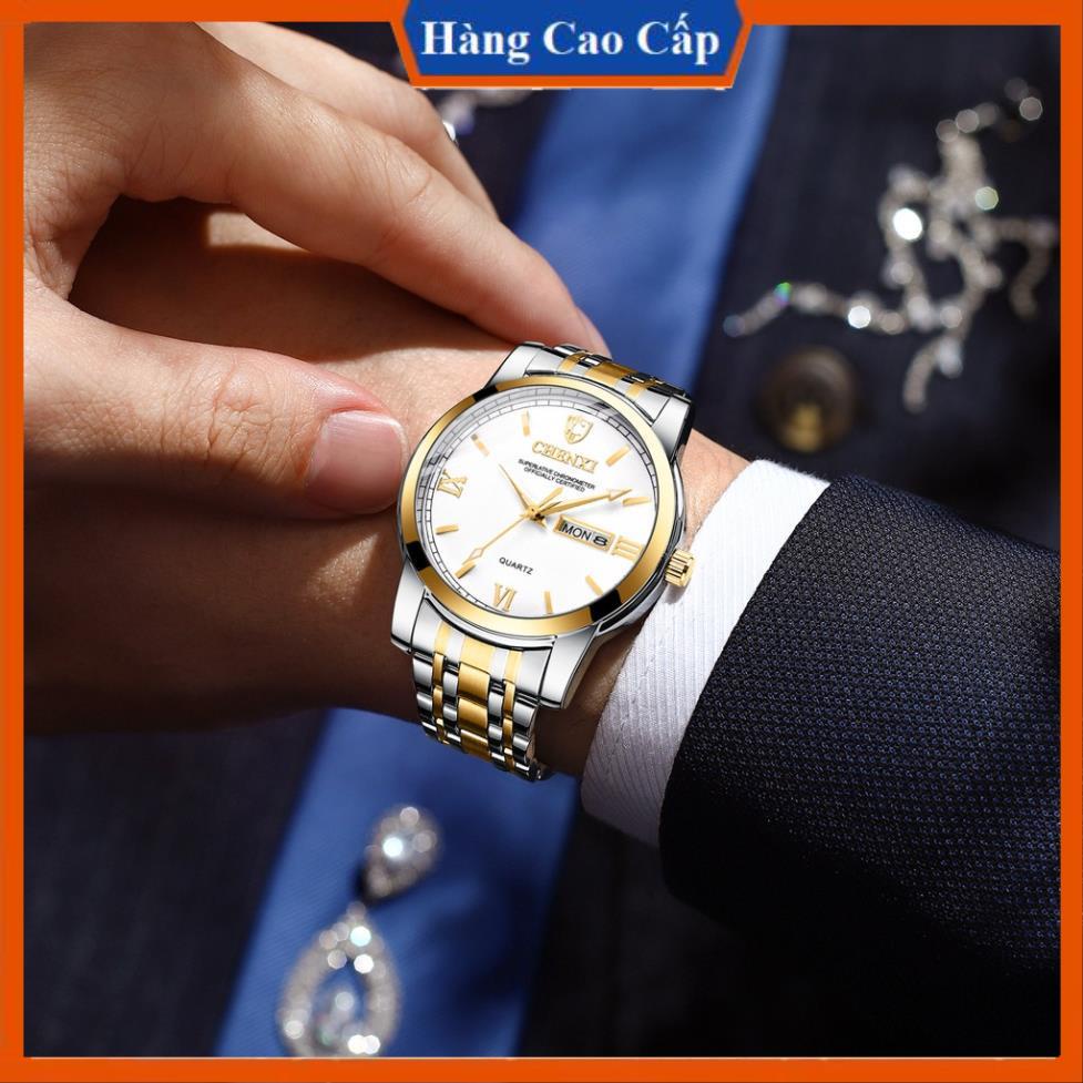 Đồng hồ nam Chenxi X706 đồng hồ pin xem được lịch ngày lịch tuần tiện lợi kiểu dáng sang trọng lịch lãm dây thép bền màu