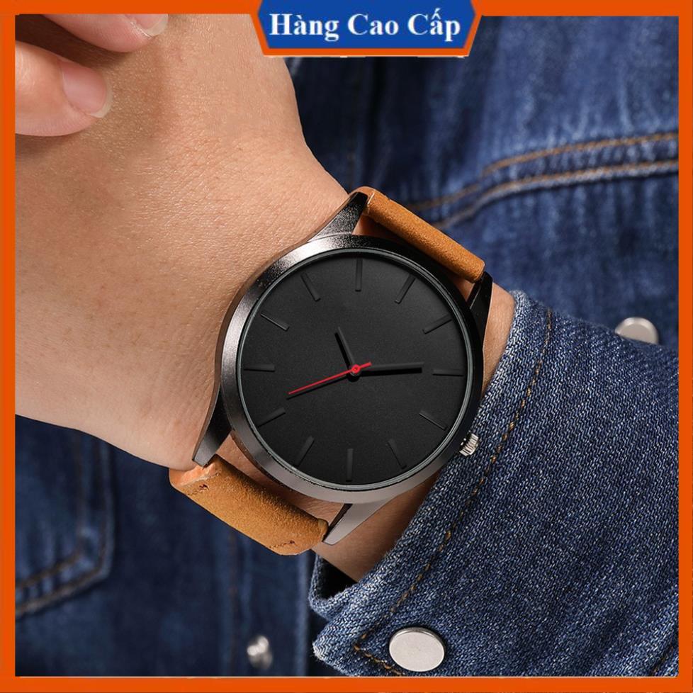 Đồng hồ nam thời trang AKS01 dây da mềm, kiểu dáng quân đội thể thao