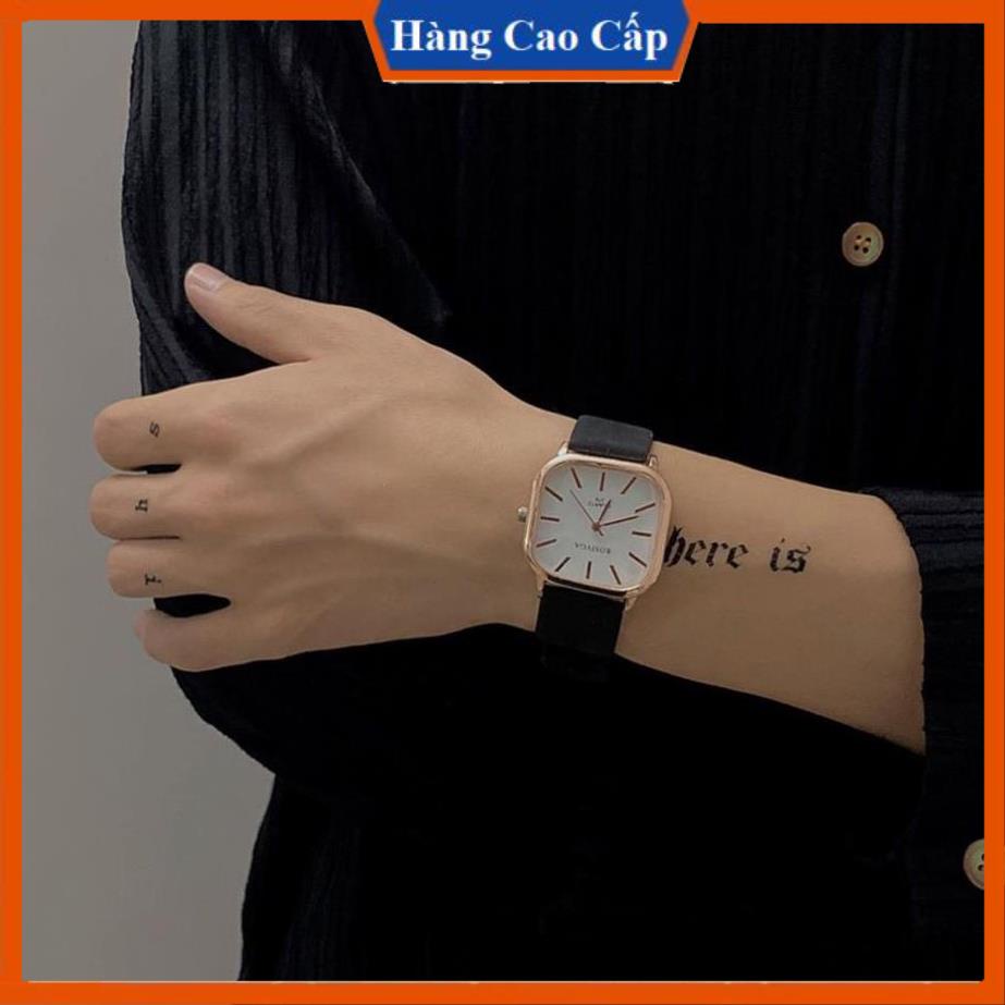 Đồng hồ thời trang nam nữ Rosivga R42 mặt vạch cá tính dây da mềm êm tay