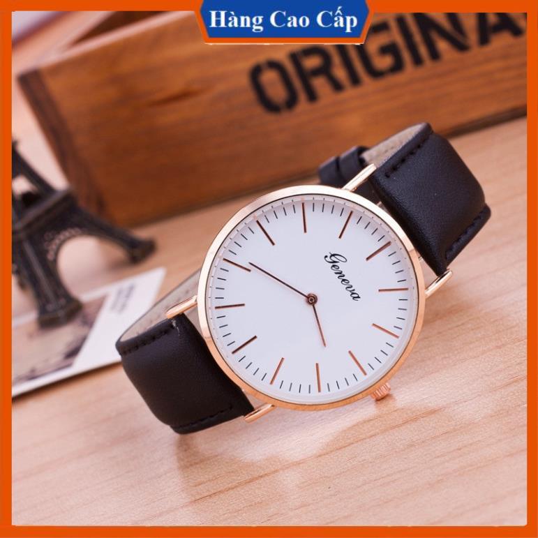 Đồng hồ thời trang nam nữ Geneva cực đẹp, dây da mềm êm tay