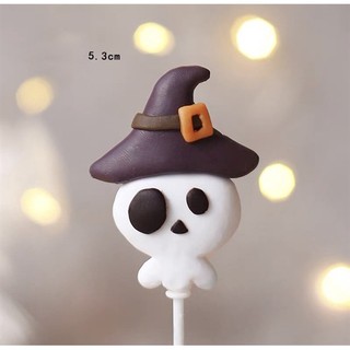 Trang trí gốm mềm Halloween cướp biển ma đội mũ chibi