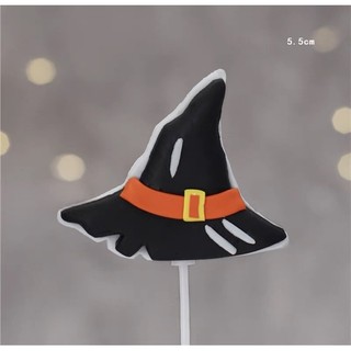 Trang trí gốm mềm Black Halloween mũ phù thủy đen
