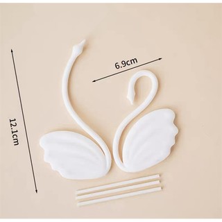 Trang trí silicon cặp đôi thiên nga trắng