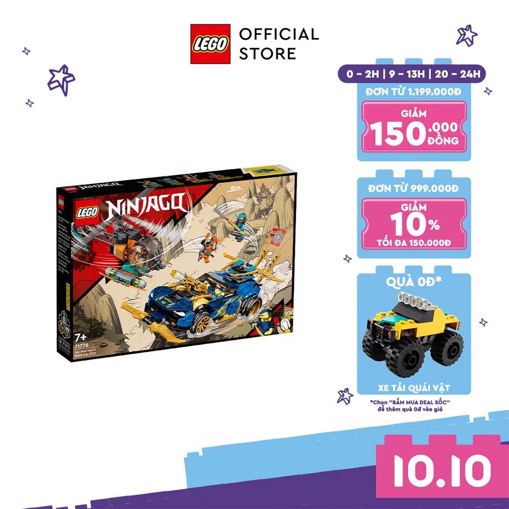[Mã LIFEMC06CBAU giảm 50k đơn 350k] LEGO Ninjago 71776 Xe Đua Tốc Độ Của Jay & Nya (536 chi tiết)