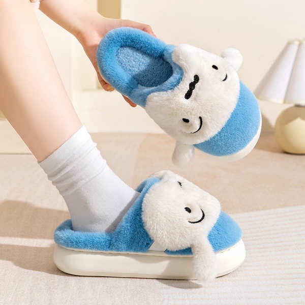 Dép cotton Mềm Mại Thoải Mái In Hình Cậu Bé Bút Chì shin Thời Trang Thu Đông Cho Nữ