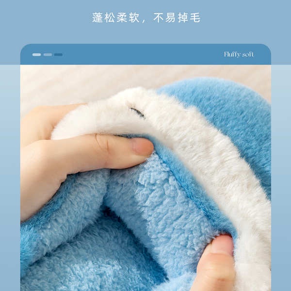 Dép cotton Mềm Mại Thoải Mái In Hình Cậu Bé Bút Chì shin Thời Trang Thu Đông Cho Nữ