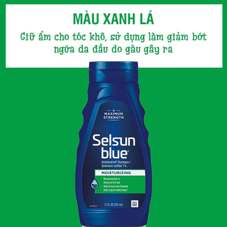 Dầu Gội Tr﻿ị Gàu,Chống Gàu Selsun Blue Medicated Maximum Strength Dandruff Shampoo 325ml - Mỹ