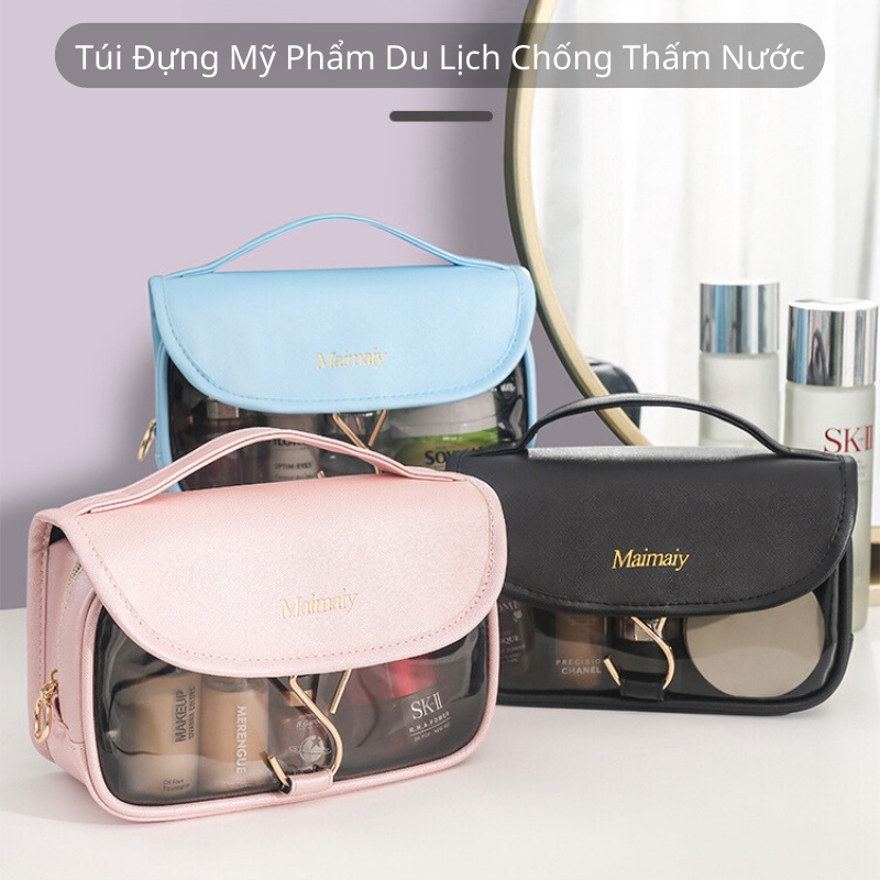 Túi Đựng Mỹ Phẩm Đồ Trang Điểm Du Lịch Trong Suốt Chống Thấm - Nhiều Ngăn Phân Loại Đồ Dùng Tiện Lợi - FL06
