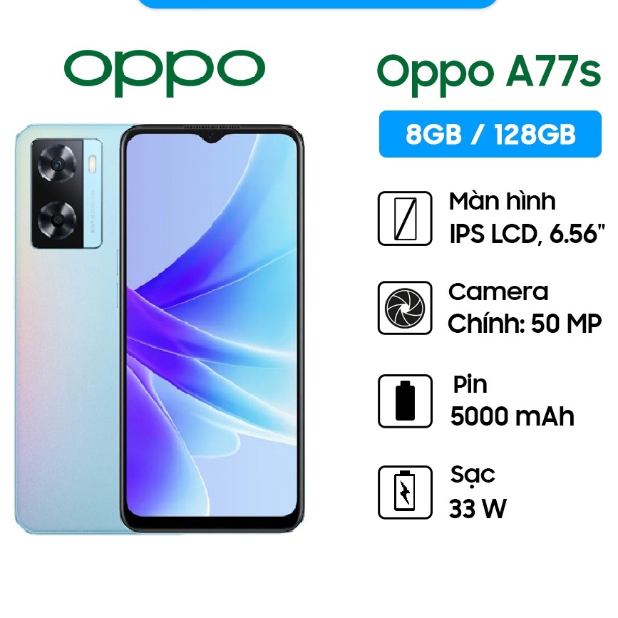 Điện thoại OPPO A77S - Hàng Chính Hãng, Mới 100%, Bảo Hành 12 Tháng Chính Hãng Lỗi 1 Đổi 1