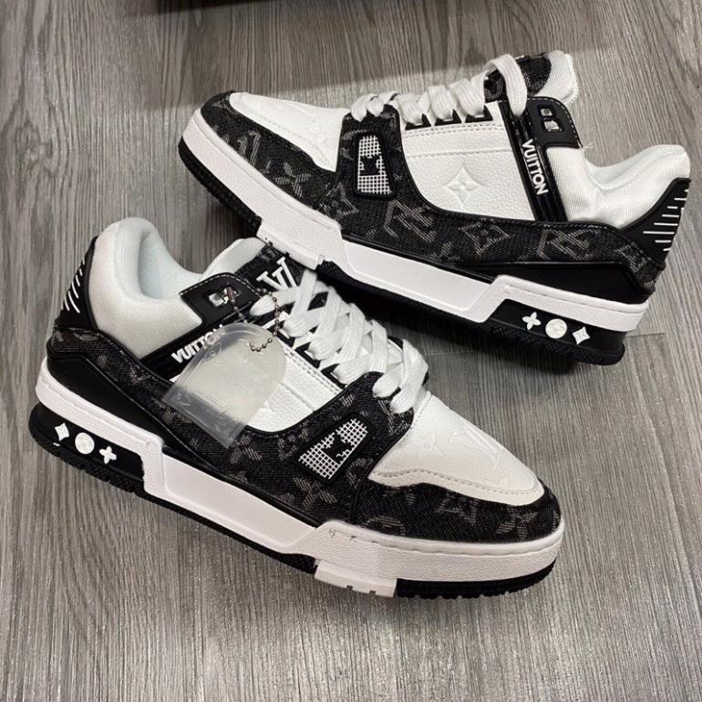 Giày LV Trainer đủ màu,giày Louis Vuitton Trainer Black White bản Trung Full size nam nữ