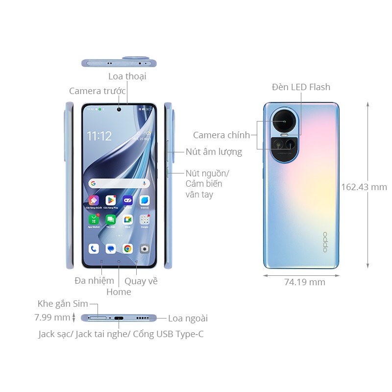 Điện Thoại Oppo Reno10 5G - Hàng Chính Hãng, Mới 100%, Bảo Hành 12 Tháng Lỗi 1 Đổi 1