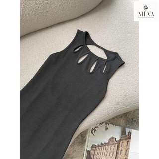 Đầm body hở lưng cổ cách điệu giọt nước chất vải co dãn thoải mái cho các nàng diện siêu chảnh Đầm 4 giọt nước - 298