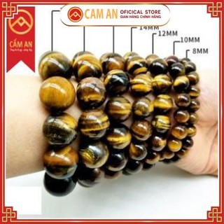 Vòng Đá Phong Thủy Mắt Hổ 8ly, có giấy kiểm định