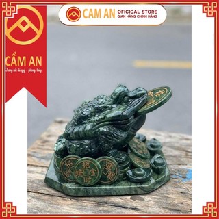 Tượng Thiềm Thừ (Cóc 3 Chân) Đá Ngọc Ấn Độ
