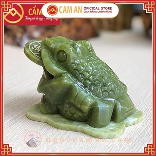 Thiềm Thừ (Cóc 3 Chân) Ngậm Tiền Tài Lộc Đá Lam Ngọc 500gr