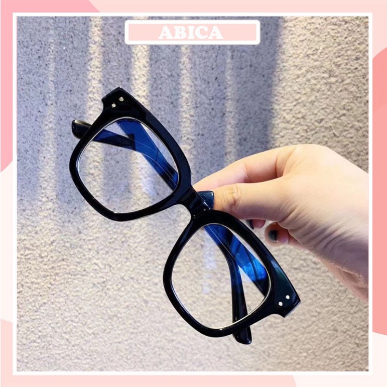 Mắt kính nữ nam giả cận chữ V râm mát chống tia UV gọng kính cận thời trang phong cách Hàn Quốc ABICA 017 - Hàng mới về