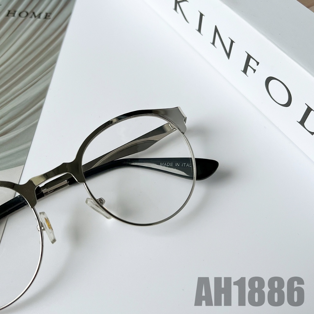 Mắt kính thời trang 1886 form tròn gọng kim loại unisex nam nữ