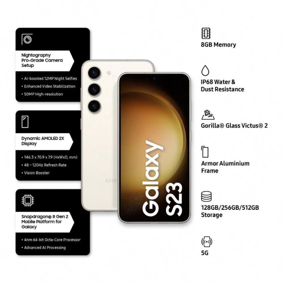 Điện Thoại Samsung Galaxy S23 5G 128GB | 256GB - Hàng chính hãng  - BH12 tháng - Lỗi1 đổi 1