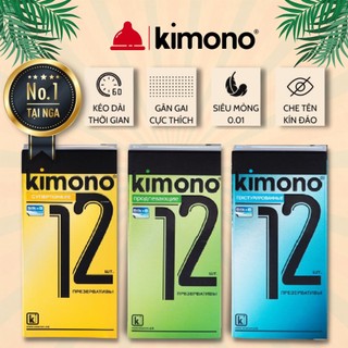  Bao Cao Su Kimono Siêu Mỏng 0.01 Nhiều Gel Bôi Trơn Kéo Dài Thời Gian, Hộp 10 Cái Bcs