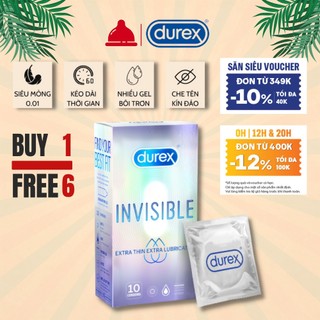 Bao cao su Durex Extra Thin Extra Lubricated 10 bao