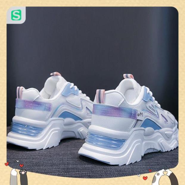 Giày Thể Thao Nữ Màu Trắng Đế Cao 5cm Kiểu Dáng Năng Động Trẻ Trung,Giày Nữ Mẫu Mới Êm Chân Thoáng Khí