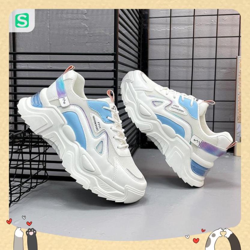 Giày Thể Thao Nữ Màu Trắng Đế Cao 5cm Kiểu Dáng Năng Động Trẻ Trung,Giày Nữ Mẫu Mới Êm Chân Thoáng Khí