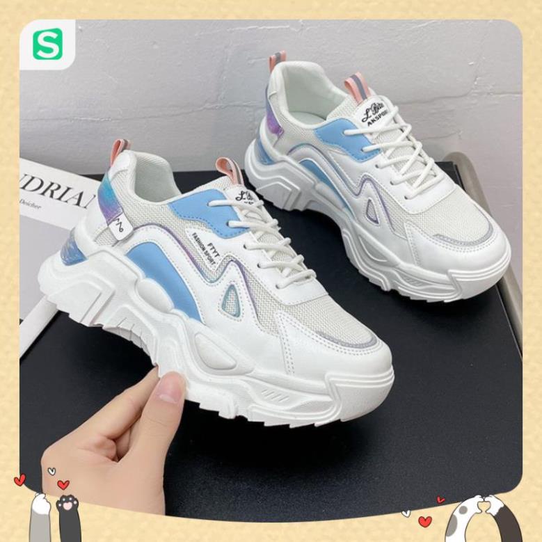 Giày Thể Thao Nữ Màu Trắng Đế Cao 5cm Kiểu Dáng Năng Động Trẻ Trung,Giày Nữ Mẫu Mới Êm Chân Thoáng Khí