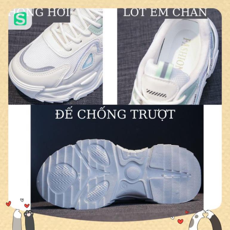 Giày Thể Thao Nữ Màu Trắng Đế Cao 5cm Kiểu Dáng Năng Động Trẻ Trung,Giày Nữ Mẫu Mới Êm Chân Thoáng Khí