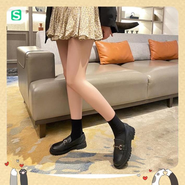 Giầy búp bê nữ da mềm quai xích đôn đế cao 4cm, giày nữ đi học ULZZANG SHOES phong cách hàn quốc