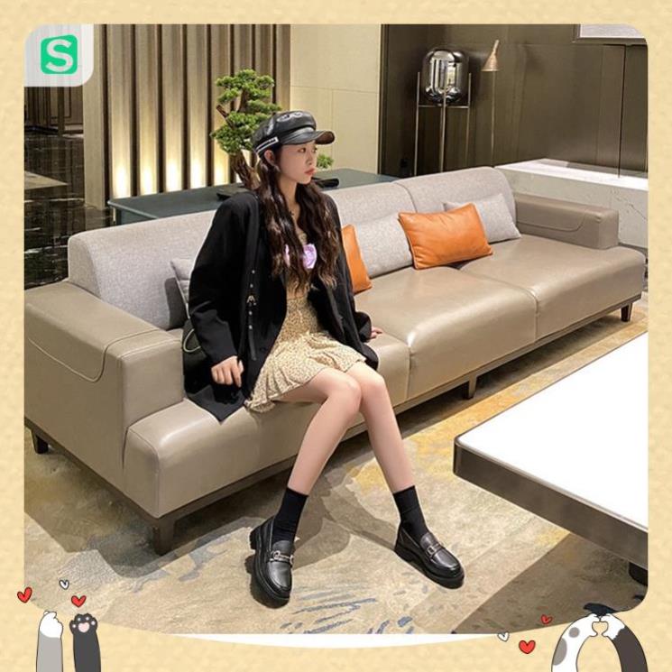 Giầy búp bê nữ da mềm quai xích đôn đế cao 4cm, giày nữ đi học ULZZANG SHOES phong cách hàn quốc