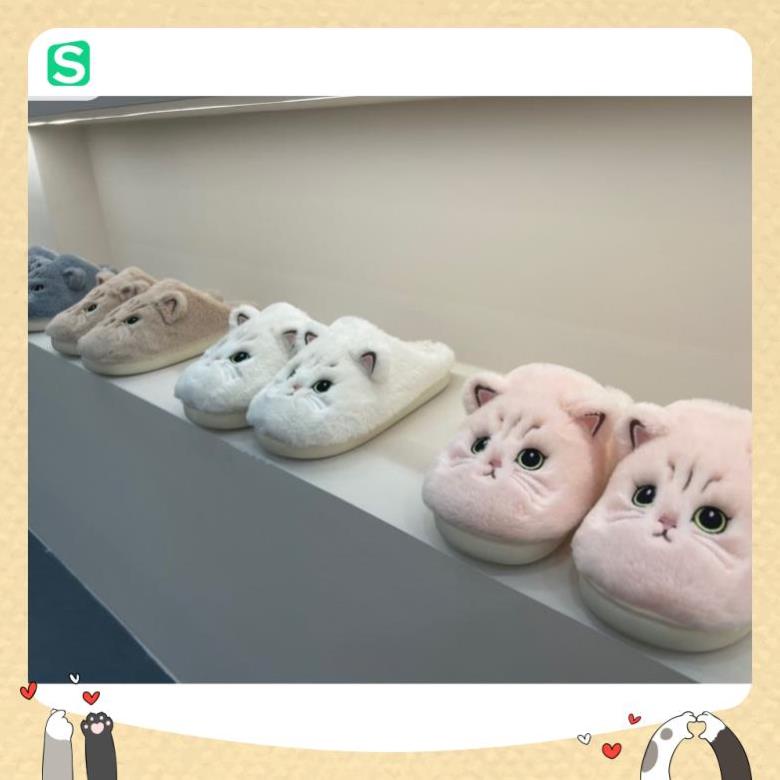 Dép Bông Mang Trong Nhà Hình Mèo Cục Súc Dễ Thương Fullsize Hot Hit Dành Cho Nam Nữ 2022