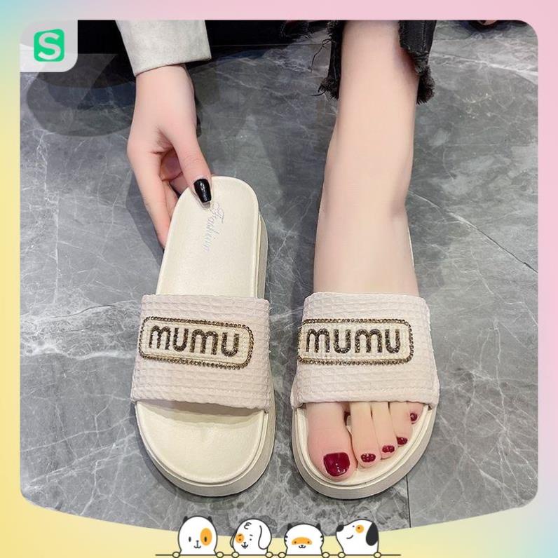 Dép Bánh Mỳ Nữ MUMU Độn Đế Siêu Hót Trends