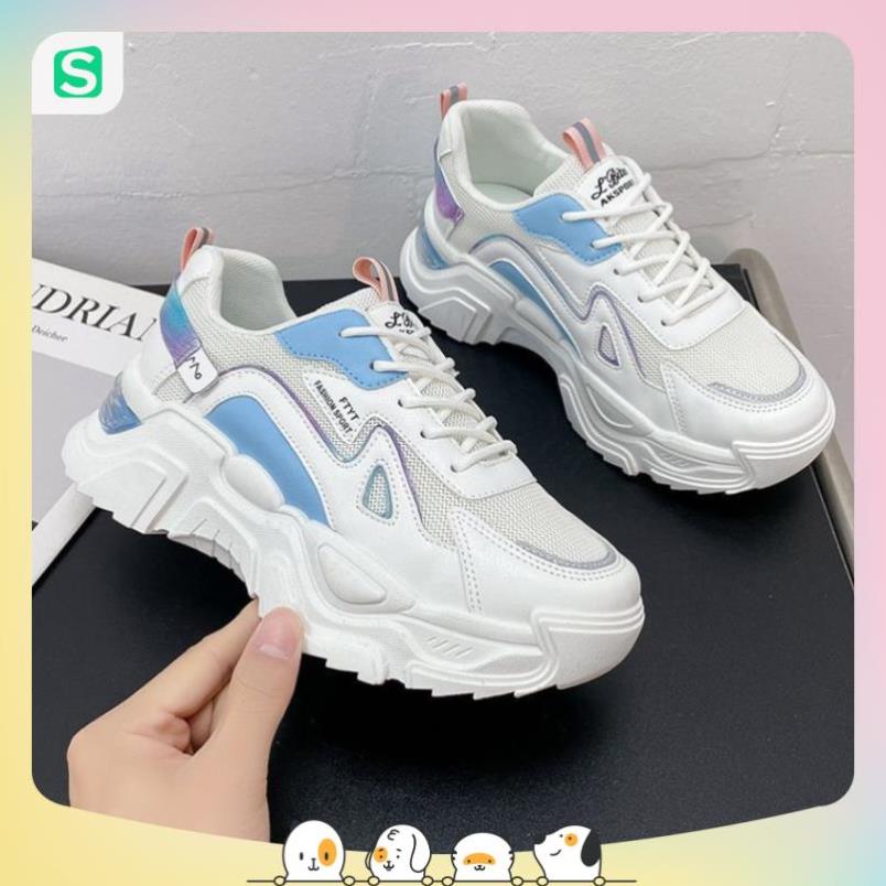 Giày Thể Thao Nữ Màu Trắng Đế Cao 5cm Kiểu Dáng Năng Động Trẻ Trung,Giày Nữ Mẫu Mới Êm Chân Thoáng Khí
