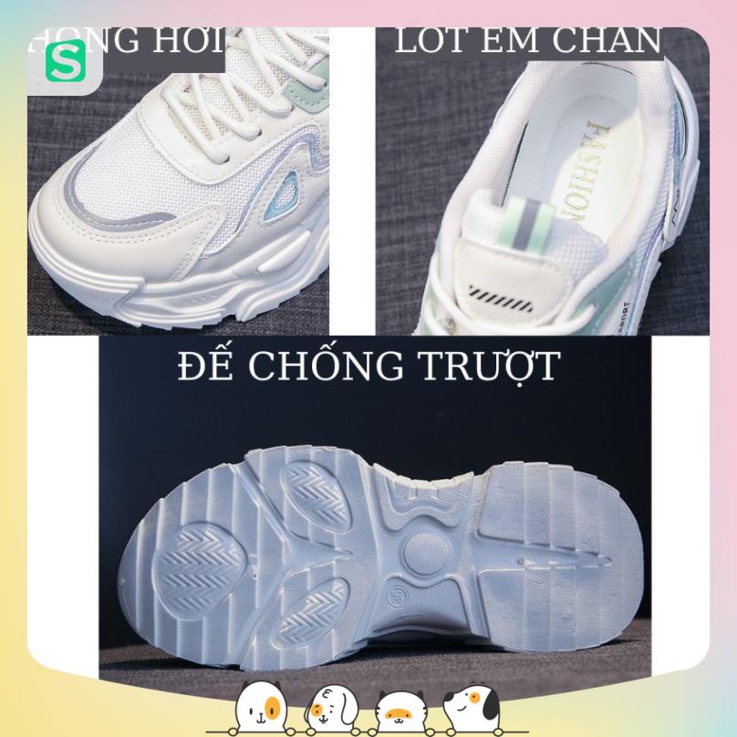 Giày Thể Thao Nữ Màu Trắng Đế Cao 5cm Kiểu Dáng Năng Động Trẻ Trung,Giày Nữ Mẫu Mới Êm Chân Thoáng Khí