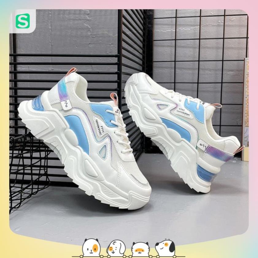Giày Thể Thao Nữ Màu Trắng Đế Cao 5cm Kiểu Dáng Năng Động Trẻ Trung,Giày Nữ Mẫu Mới Êm Chân Thoáng Khí