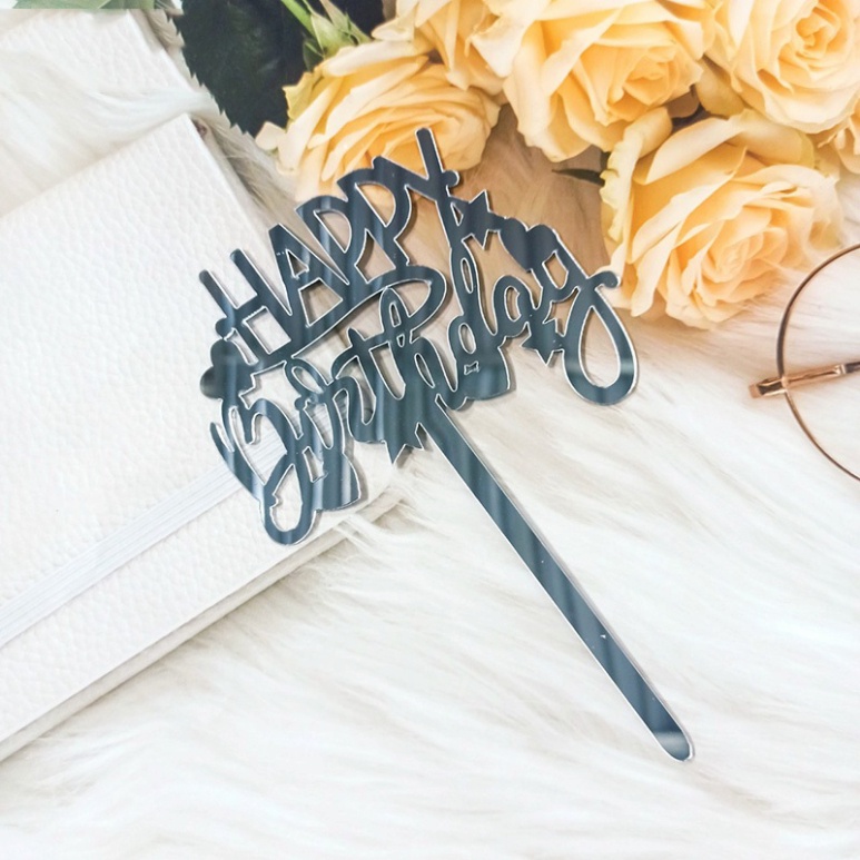 Phụ Kiện Trang Trí Bánh Kem  10 Meka Happy Birth Day Trang Trí Bánh Kem