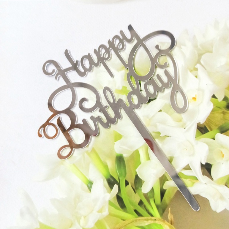 Phụ Kiện Trang Trí Bánh Kem  10 Meka Happy Birth Day Trang Trí Bánh Kem