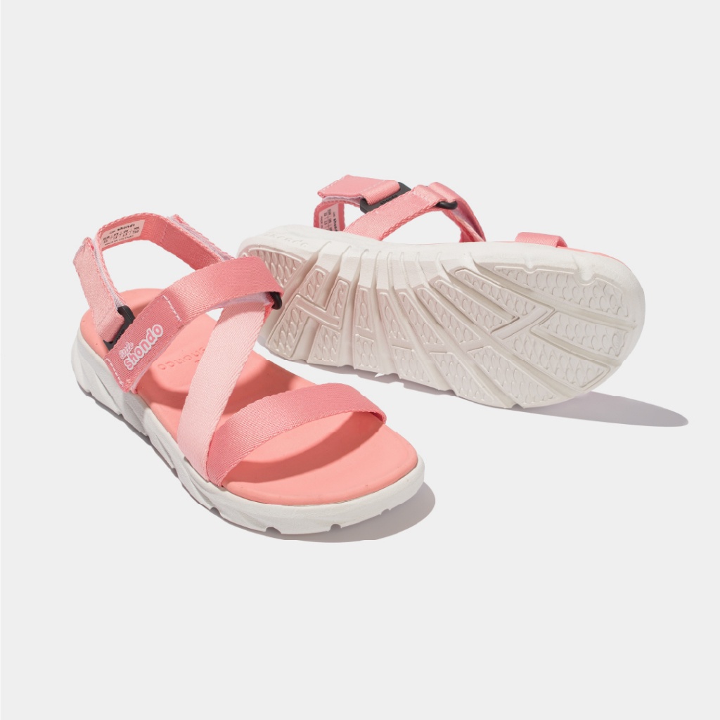 Giày Sandal Quai Dán Bé Trai Bé Gái LITTLE SHONDO F6 Sport Siêu Nhẹ Đế Mềm, Êm Đi Học Đi Chơi Hồng Trắng LIT0070