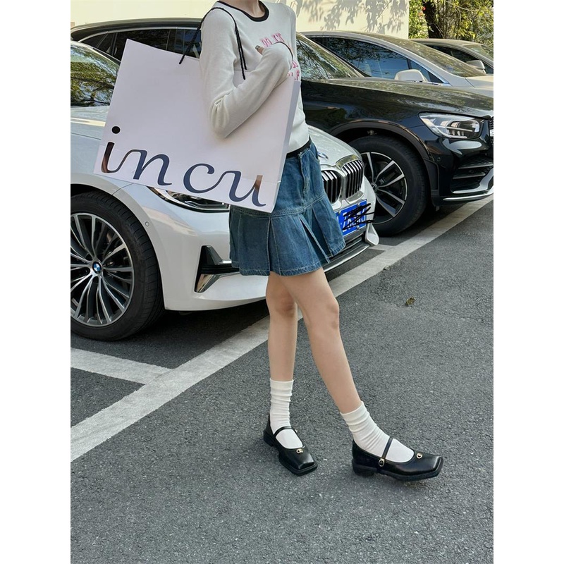 Giày Búp Bê Da Cao Cấp Mũi Vuông Phong Cách Pháp Cổ Điển Thời Trang 2023 Dành Cho Nữ