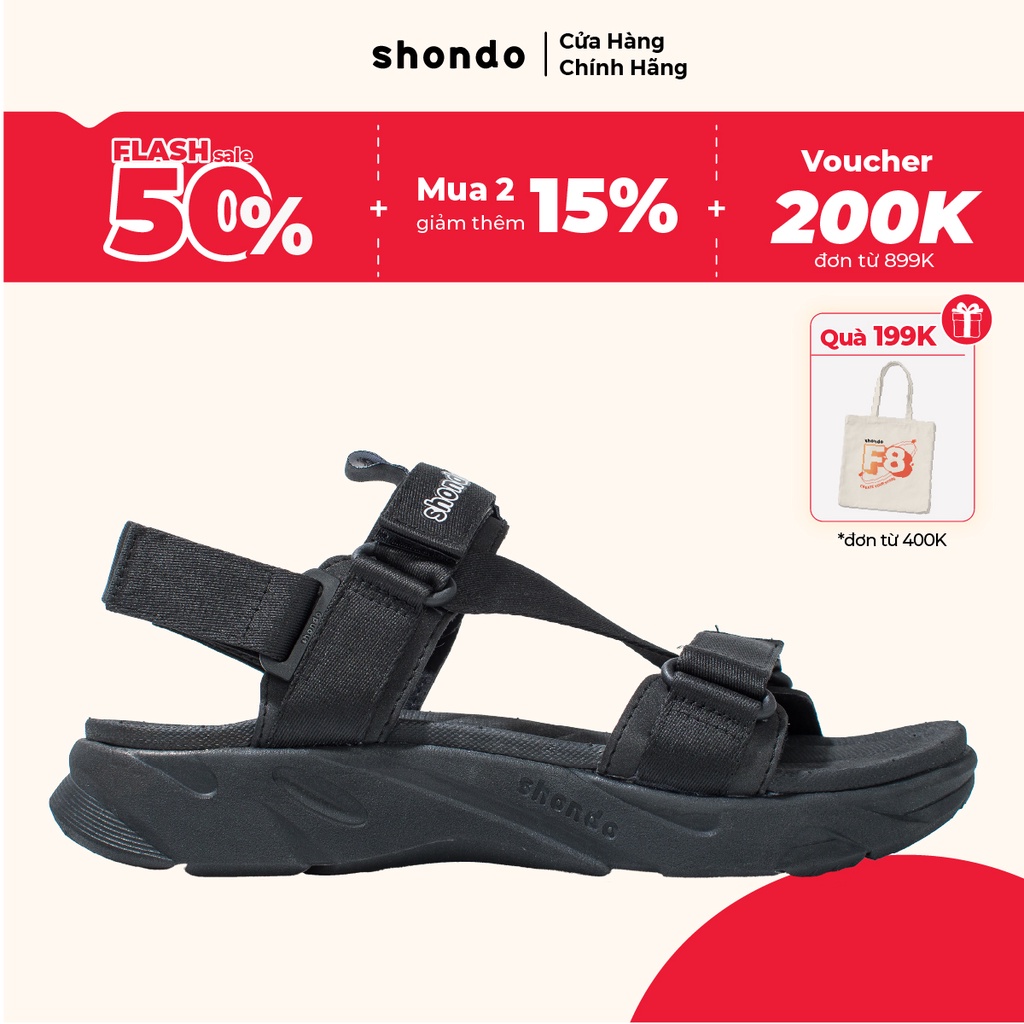 Giày Sandals F8 Shondo Full Đen F8M1111