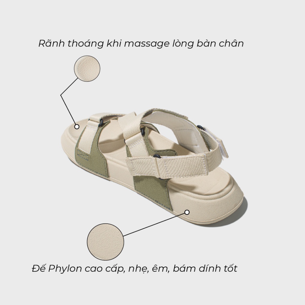 Giày Sandals Nam Nữ Shondo Platy 1 Be Phối Rêu PLA2525