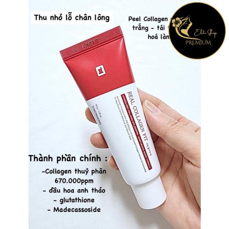 Peel collagen nano căng bóng, Real collagen fit Hàn Quốc 50ml. Giúp da trắng sáng, mịn màng, tăng Collagen