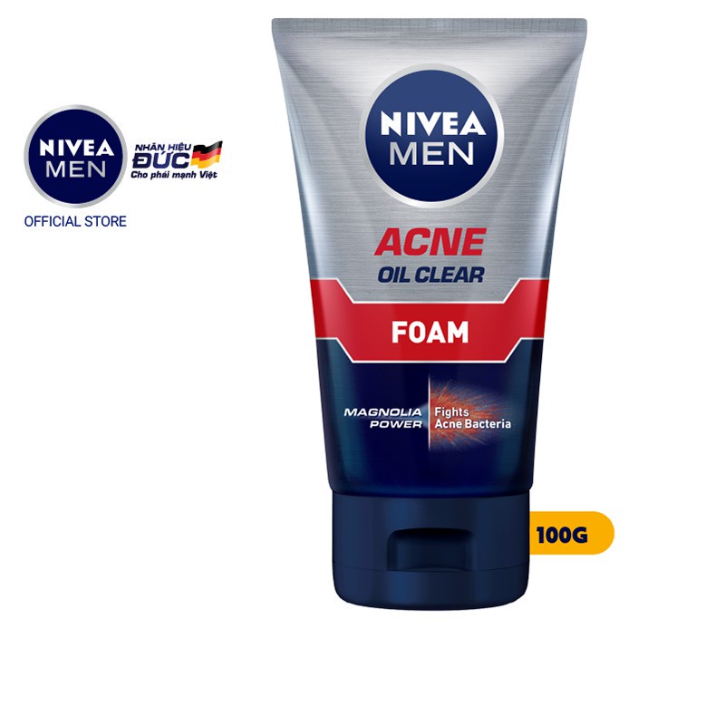 Sữa Rửa Mặt NIVEA MEN Acne Oil Clear Bọt Mịn Ngừa Mụn | Sạch Sâu (100 g) - 82378