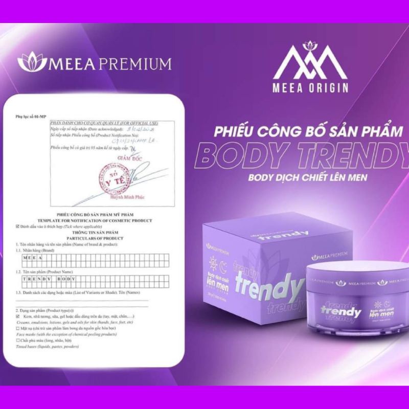 Body Tím Trendy Chính Hãng Kèm Ủ Trắng